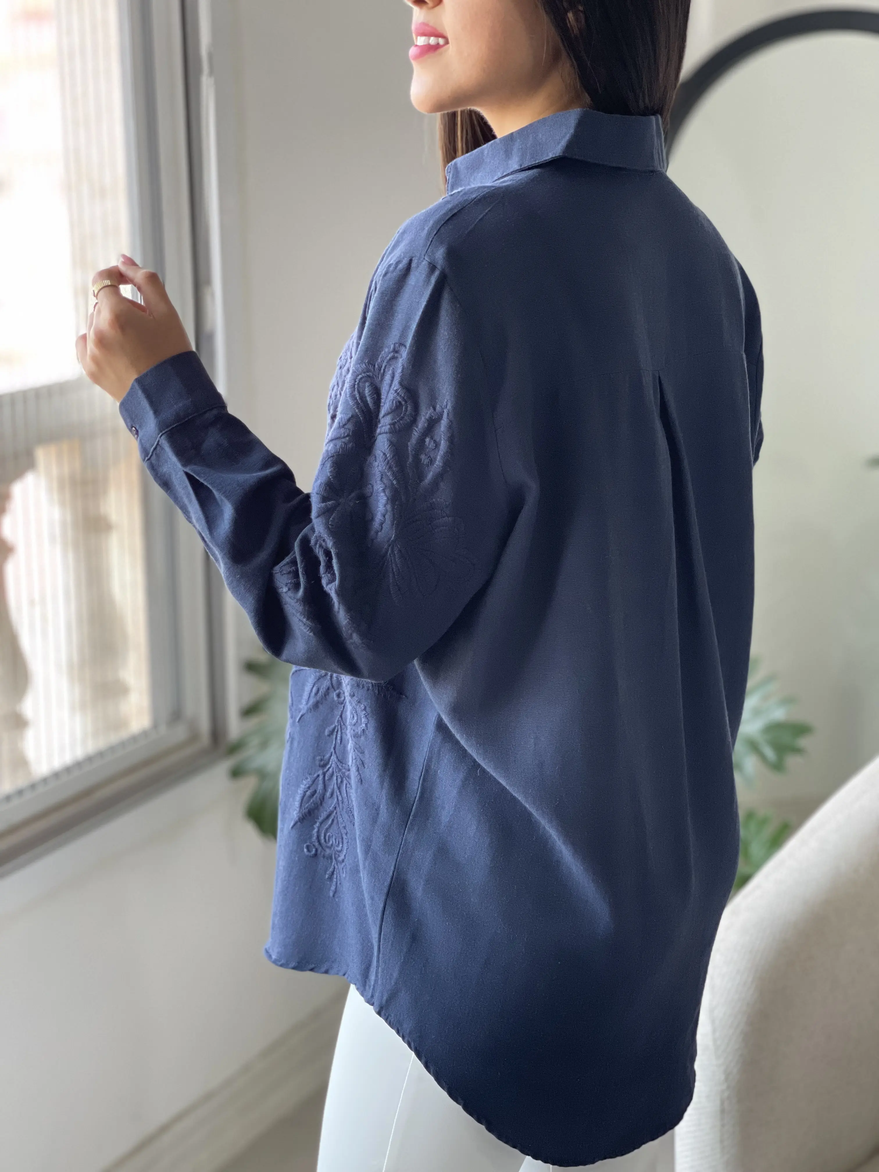 شومیز لینن اورجینال ترک طرح ساریس